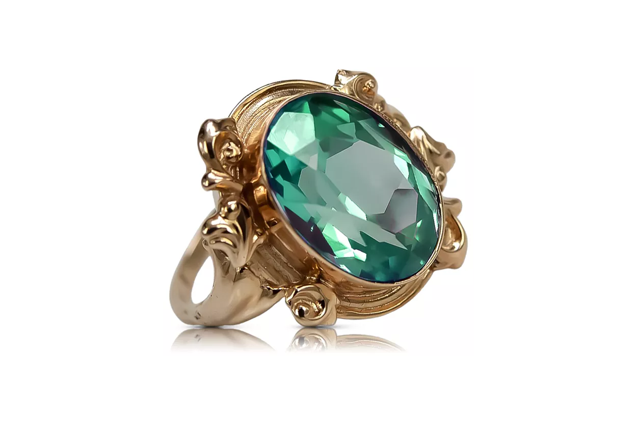 Ring Emerald Original Vintage 14K Rose Gold Vintage vrc100r